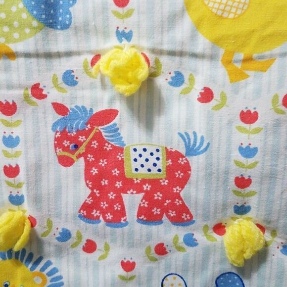 HANDCRAFTED Baby Blanket Multi Color Lovey Animals Cats Dogs Rabbits Horse - Picture 8 of 10